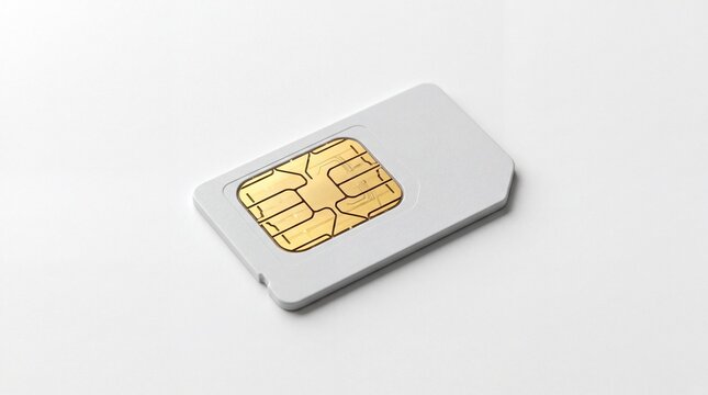 A single mobile phone sim card with a gold chip
