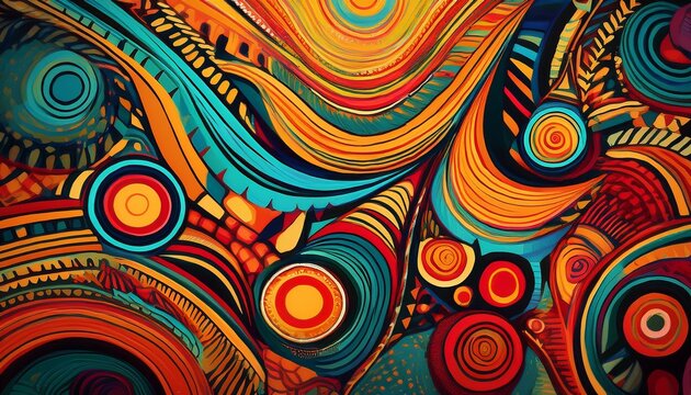 Traditional African Patterns Meets S Sci Fi Funk Vibrant Abstract Background