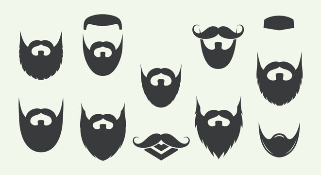 Collection of various beard and mustache styles.