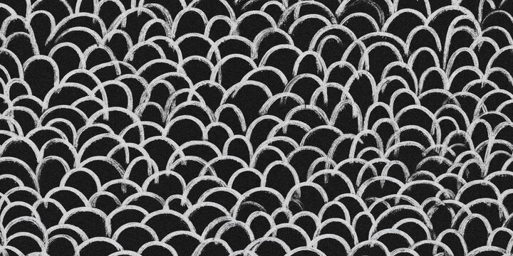 Scale pattern illustration monochrome texture with overlapping curved shapes