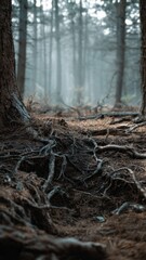 Fototapeta premium Forest Floor Roots and Tree Trunks