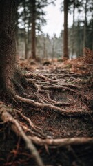 Fototapeta premium Forest Floor Roots and Tree Trunks
