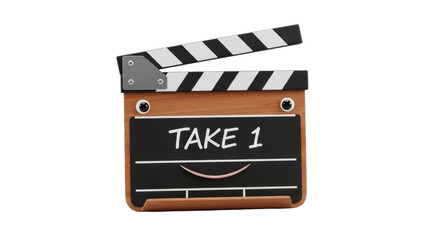 Fototapeta premium Movie clapperboard with 'Take 1' written