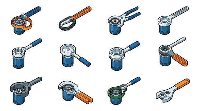 Collection of Various Ratchet Wrenches and Tools.