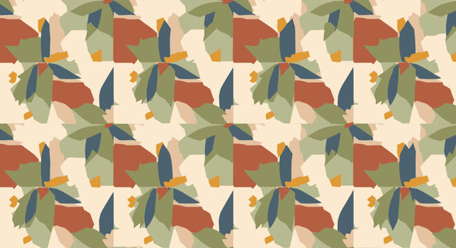 Abstract floral pattern seamless background, textured digital art