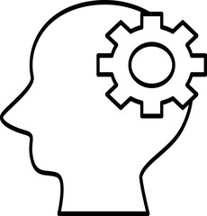 Human head with gears inside, about how the brain works, problem solving, and thinking efficiency