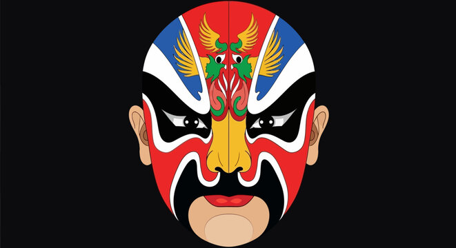 Peking Opera Face Mask - Traditional Chinese Art Symbol