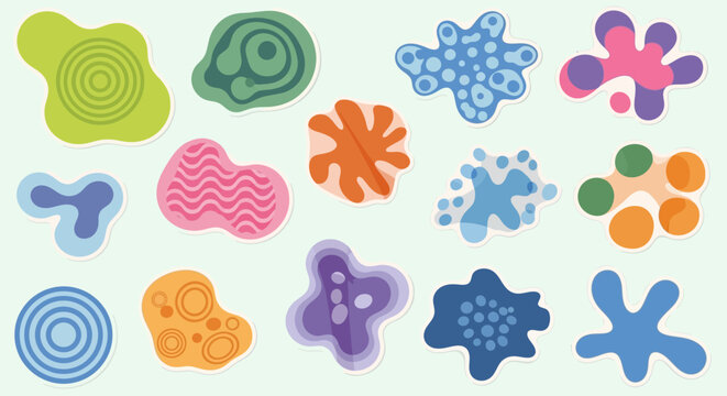 Colorful Abstract Organic Shapes Set - Blobs, Spots and Cells