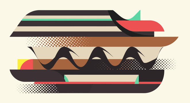 Abstract Geometric Hamburger Illustration