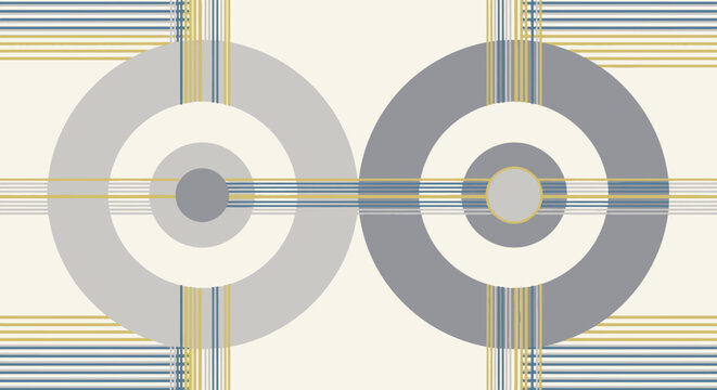 Abstract intersecting circles and lines pattern, minimalist geometric background