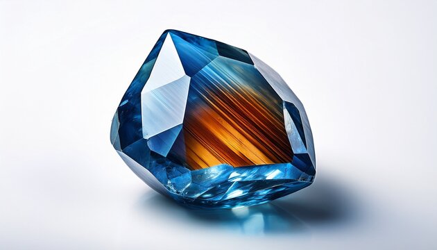 Close Up Shot Of A Polished Spinel Mineral On A Matte White Background Featuring Copy Space