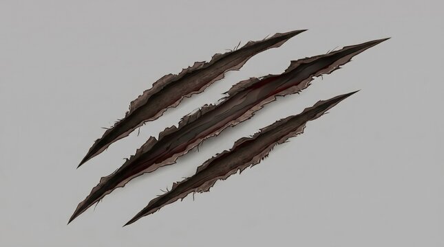 Silhouette of a fantasy claw mark or scratch with sharp edges