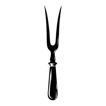 Vintage Carving Fork Illustration.