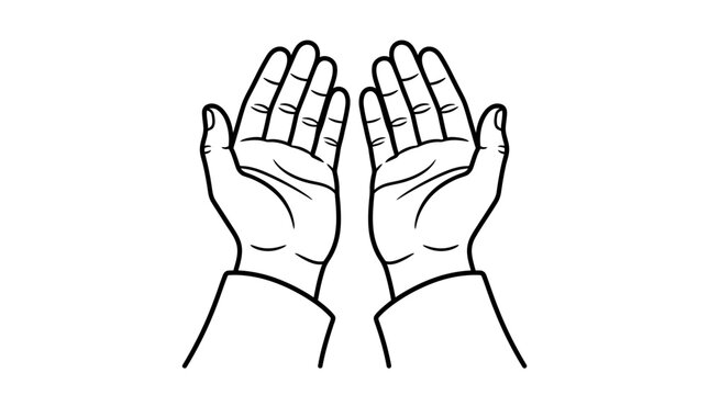 Illustration of open hands in a prayer or supplication gesture.