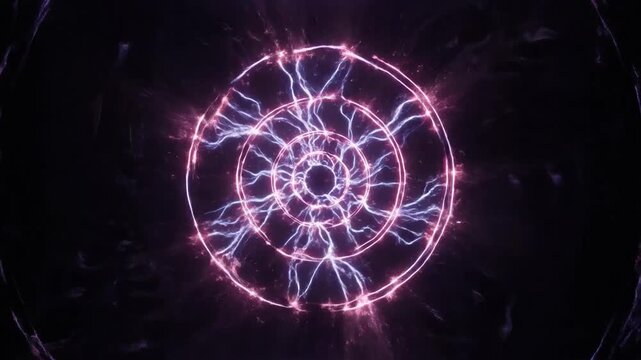 Abstract Plasma Ball Energy Light Show in Dark Room