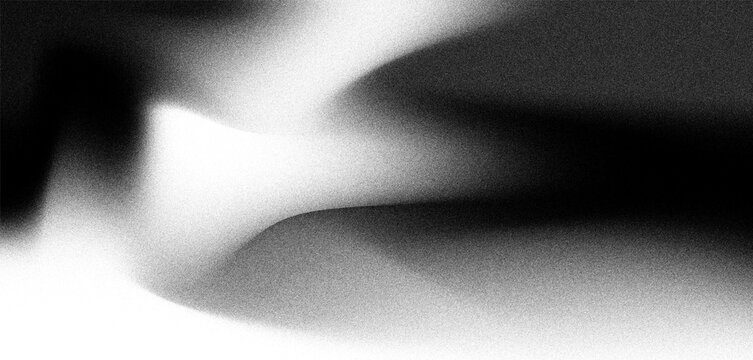 Monochrome Abstract Grain Texture Background with Soft Blurred Shapes and Light Shadows