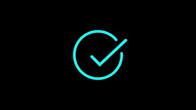 Checkmark symbol animation loop, green tick approval motion, looping validation sign checkmark animation