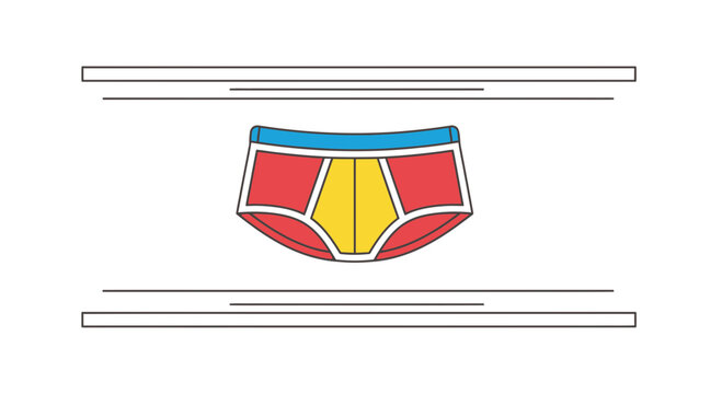 Colorful Mens Briefs Underwear Isolated on White Background, Graphic Design