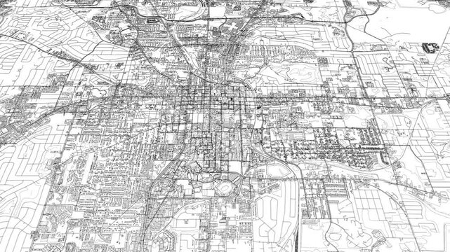3D looped animation of city - Tallahassee Florida, USA