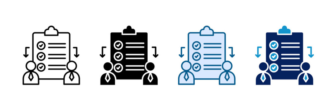 Task Assignment Icon Set Multiple Style Collection