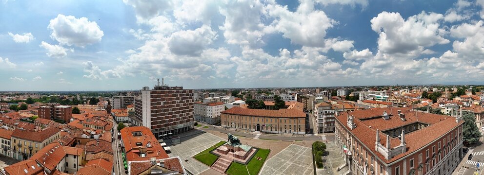 Aerial view of Monza City Center, Lombardy, Italy