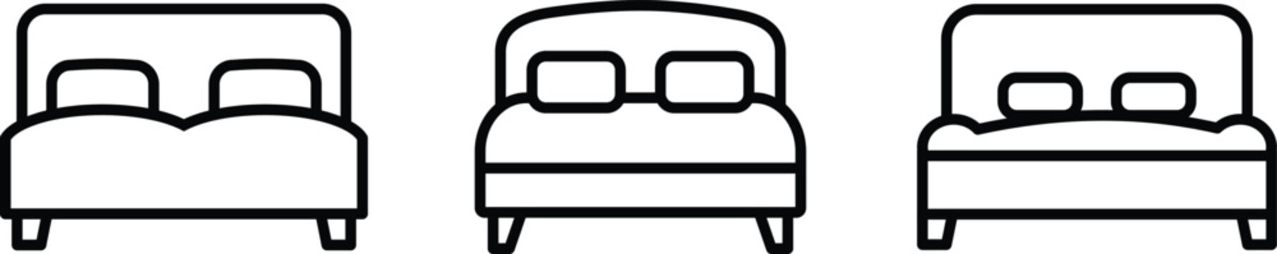 Bed icon, bed icon vector, single bed icon, bed outline
