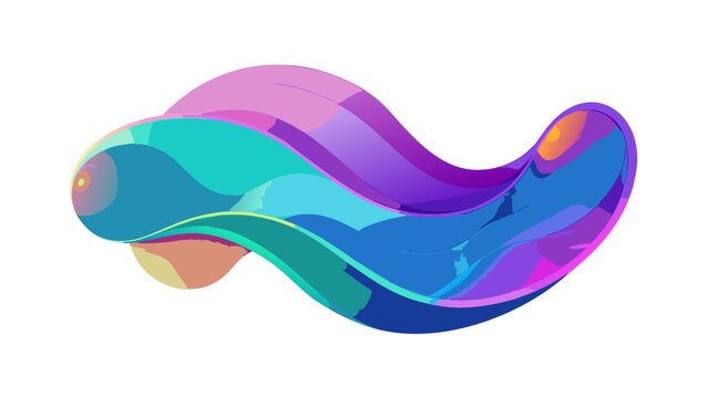 Abstract organic fluid shape with colorful gradient wave abstract gradient artistic creative colorful background illustration minimalist composition backdrop modernist decoration