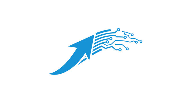 Blue Arrow Speed Technology Symbol.