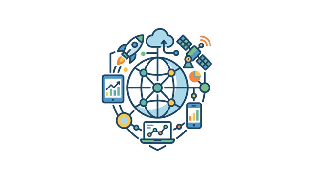 Global Digital Connectivity and Cloud Computing Network Concept