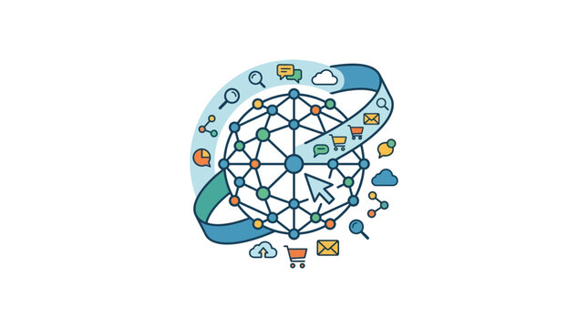 Global Digital Network and Online Connectivity Concept