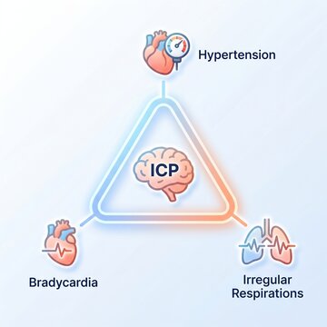 Cushing Triad Warning Triangle Medical Graphic for Raised Intracranial Pressure