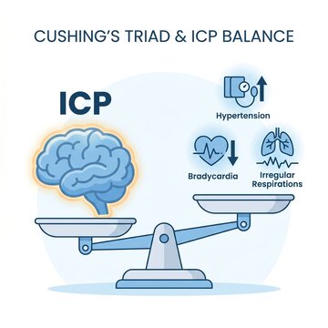 Cushing Triad Balance Scale Medical Infographic for Increased Intracranial Pressure