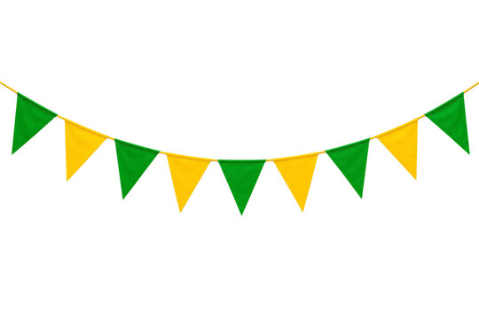 Bandeirinha juninas verde e amarelo, copa do mundo 