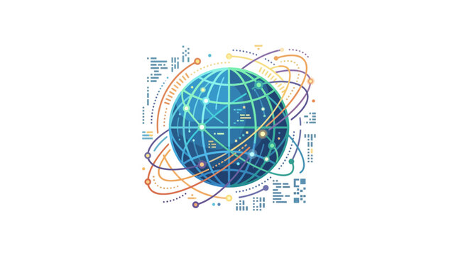 Global Digital Network Technology Illustration
