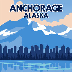 Fototapeta premium anchorage alaska with beautiful views of the sky and nature