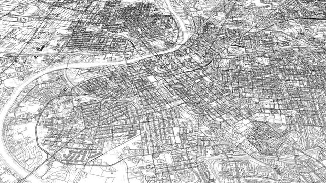 3D looped animation of city - Nashville Tennessee, USA