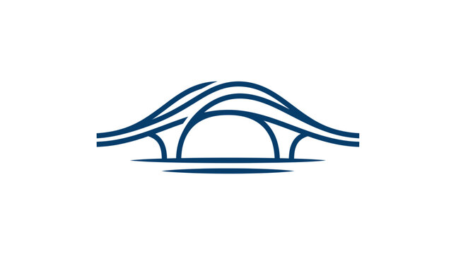 Abstract Bridge Logo Design - Modern Architecture Symbol
