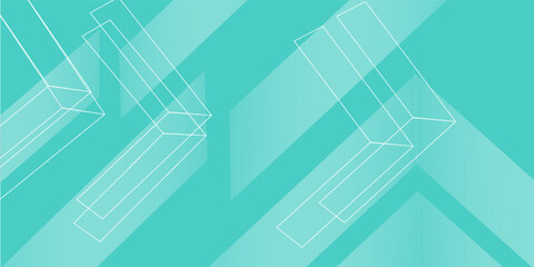 Fototapeta premium Abstract arrow background with dynamic green turquoise color element concept design. Trendy pattern banner style.