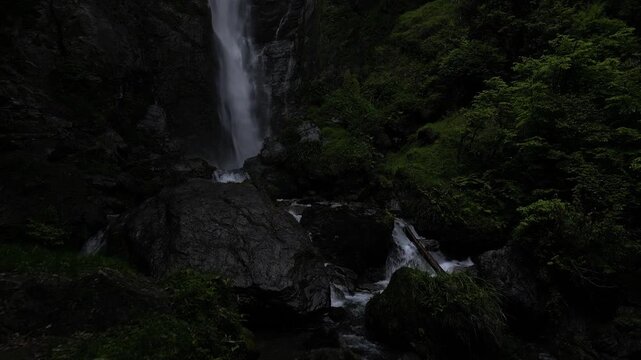 Sendan Todoroki Falls Drone Aerial View, One of Japan&rsquo;s Top 100 Waterfalls in Kumamoto, Kyushu