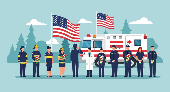 Medical Emergency Responders Team Prepared for Urgent Assistance