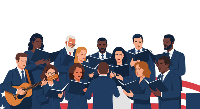 Community Choir Performing Harmonious Melodies Together on Stage