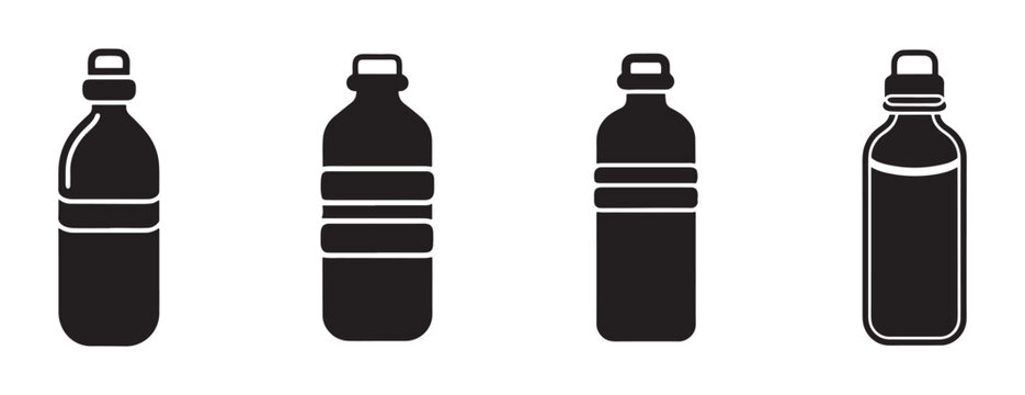 water bottles icon silhouette vector isolated illustration design