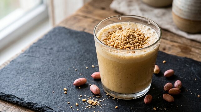 Traditional Brazilian Batida de Amendoim Peanut Cocktail