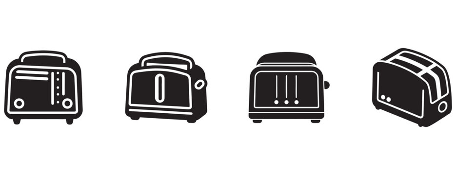  toaster  icon silhouette vector isolated illustration design