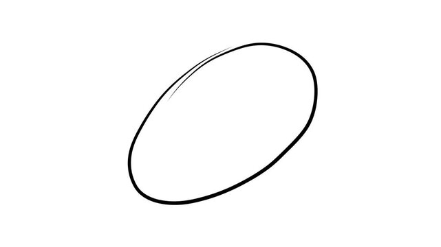 Hand-drawn animated circle element line animation. Circle scribbles with transparent background. Motion graphics, 4K animation.