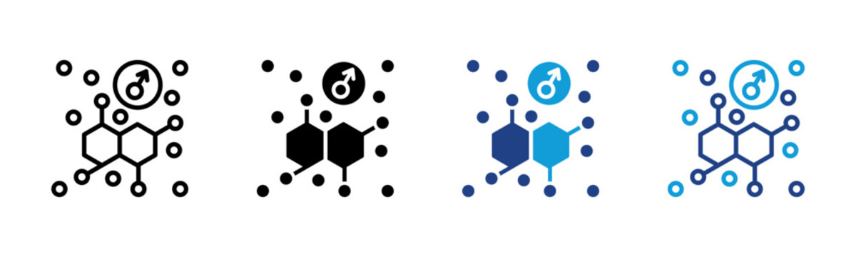 Testosterone Web icon with multiple style collection