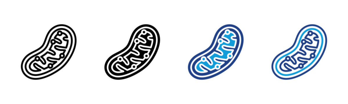 Mitochondria Web icon with multiple style collection