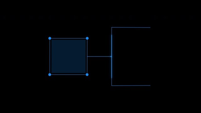 Blue Digital HUD Frame Element with Pointer for Tech Label Display
