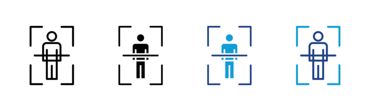 Body Scan Web icon with multiple style collection
