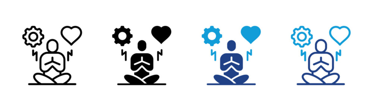 Stress Management Web icon with multiple style collection